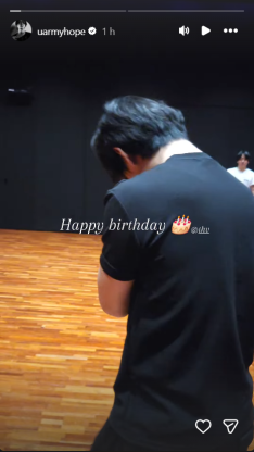 J-Hope posts an Instagram Story wishing Taehyung a Happy Birthday!