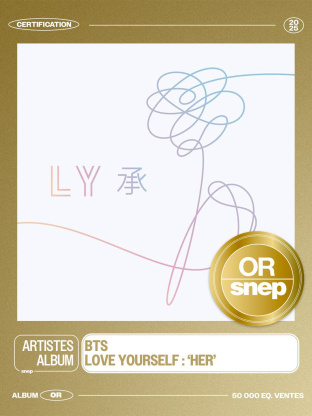 BTS Earns Gold Certification in France for “Love Yourself: Her”